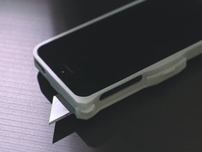 Utility Blade Case for iPhone 5 in White Processed Versatile Plastic