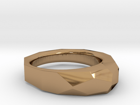 Decagon Faceted Ring 4.5 in Polished Brass