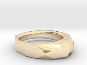 Decagon Faceted Ring 4.5 in 14k Gold Plated Brass