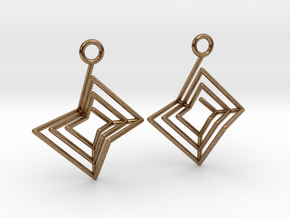 Nested Spiral Earrings (Large) in Natural Brass