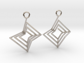 Nested Spiral Earrings (Large) in Rhodium Plated Brass