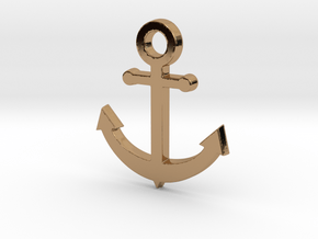 Anchor Pendant in Polished Brass