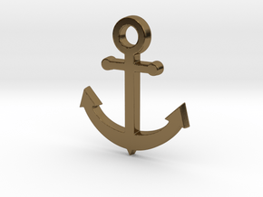 Anchor Pendant in Polished Bronze