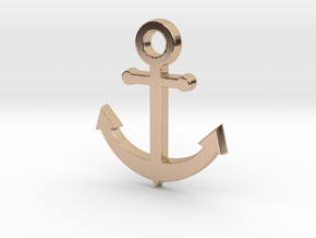 Anchor Pendant in 14k Rose Gold Plated Brass