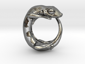 (Size 12) Gecko Ring in Polished Silver