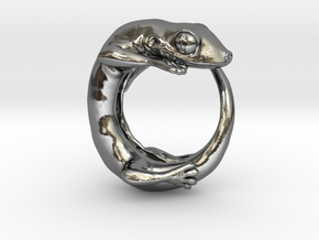 (Size 13) Gecko Ring in Polished Silver