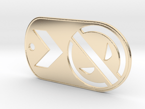 Deadpool Dog Tag in 14K Yellow Gold
