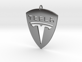 Tesla Pendant in Fine Detail Polished Silver
