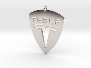 Tesla Pendant in Rhodium Plated Brass