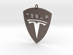 Tesla Pendant in Polished Bronzed Silver Steel