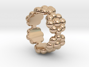 New Flower Ring 28 - Italian Size 28 in 14k Rose Gold Plated Brass
