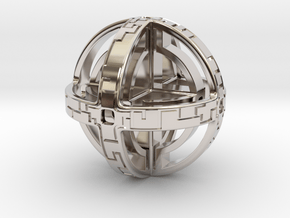 Sphere Key in Rhodium Plated Brass