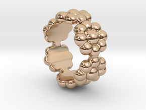 New Flower Ring 29 - Italian Size 29 in 14k Rose Gold Plated Brass