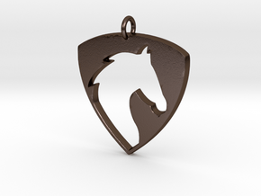 Horse Head V2 Pendant in Polished Bronze Steel
