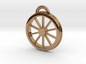 McKeen Motor Car Driver Wheel Necklace in Polished Brass