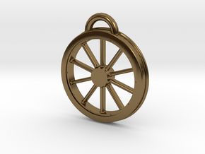 McKeen Motor Car Driver Wheel Necklace in Polished Bronze