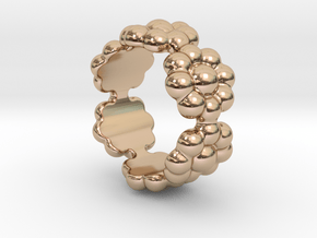 New Flower Ring 32 - Italian Size 32 in 14k Rose Gold Plated Brass