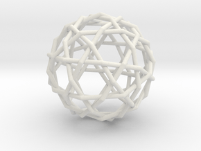 0461 Woven Truncated Icosahedron (U25) in White Natural Versatile Plastic