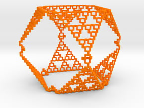 Sierpinski Menger Mix in Orange Processed Versatile Plastic