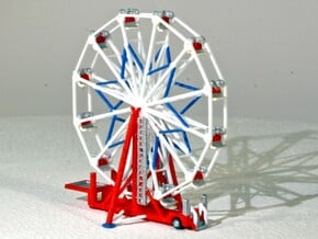 Ferris Wheel "Big Eli NY5" - 1:220 / 1:160 / 1:87 in White Natural Versatile Plastic: 1:220