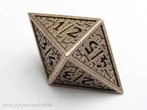 Hedron D8 Tarmogoyf (Hollow), balanced die in Polished Bronzed Silver Steel