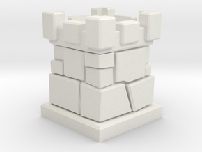 D6 Die Holder (Stone Tower) in White Natural Versatile Plastic