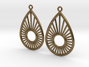 Sunrise Pear - Earrings in Polished Bronze