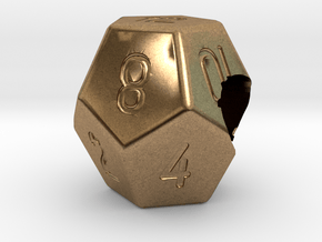 "Geek Beads" 12 sided die in Natural Brass