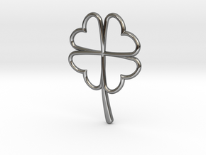 Wireframe Clover Pendant in Fine Detail Polished Silver