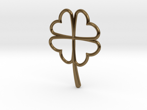 Wireframe Clover Pendant in Polished Bronze