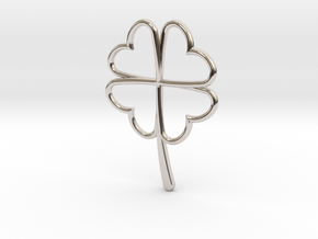 Wireframe Clover Pendant in Rhodium Plated Brass