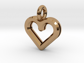 Resonant Heart Amulet - Small in Polished Brass