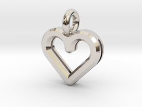 Resonant Heart Amulet - Small in Rhodium Plated Brass