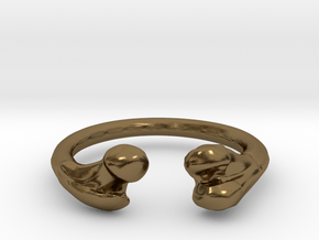 Bone adjustable Ring (Man size) in Polished Bronze