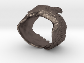 The Eagle Ring in Polished Bronzed Silver Steel