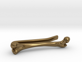 Bone Tie Clip in Polished Bronze