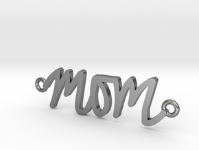 Mom Handwriting Necklace in Polished Silver
