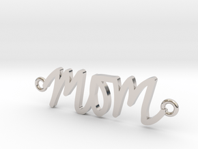 Mom Handwriting Necklace in Rhodium Plated Brass