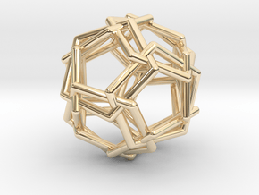 0460 Woven Icosidodecahedron (U24) in 14k Gold Plated Brass