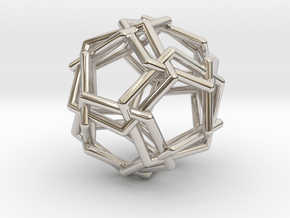 0460 Woven Icosidodecahedron (U24) in Rhodium Plated Brass