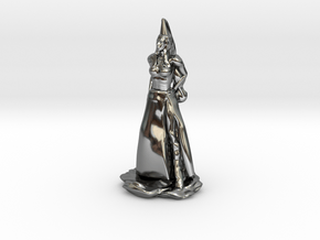 Fanstasy Princess with Hennin hat in Fine Detail Polished Silver