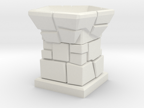 D12 Die Holder (Stone Tower) in White Natural Versatile Plastic