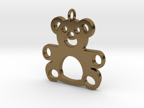 Teddy Bear Pendant in Polished Bronze