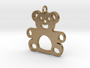 Teddy Bear Pendant in Polished Gold Steel