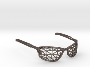 Wireframe Glasses in Polished Bronzed Silver Steel
