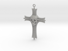 Skull Crucifix Pendant in Aluminum