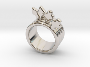Love Forever Ring 15 - Italian Size 15 in Rhodium Plated Brass