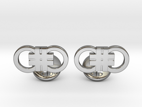  Hashcuffs Cufflinks in Fine Detail Polished Silver