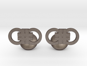  Hashcuffs Cufflinks in Polished Bronzed Silver Steel