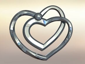 Heart Pendant in Fine Detail Polished Silver